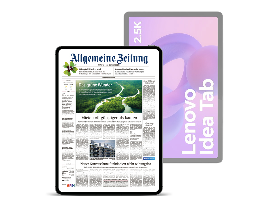 Allgemeine Zeitung - Zum Digitalpaket mit Vorzugspreis und Gratis-Tablet wechseln - Base