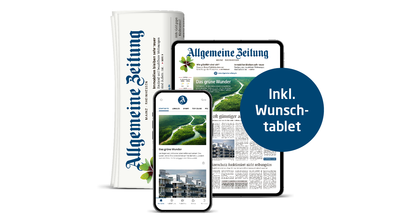 Allgemeine Zeitung Digital komplett und Print am Samstag inkl. Tablet
