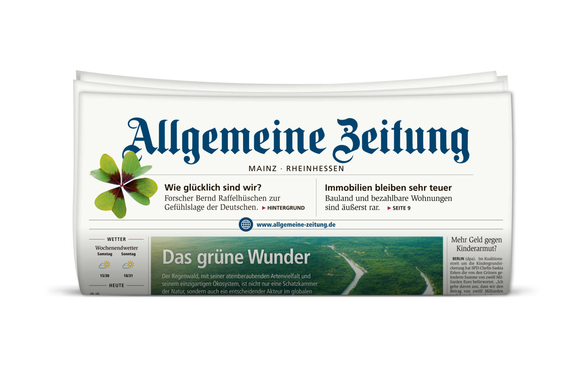 Allgemeine Zeitung – Printausgabe jeden Samstag lesen
 