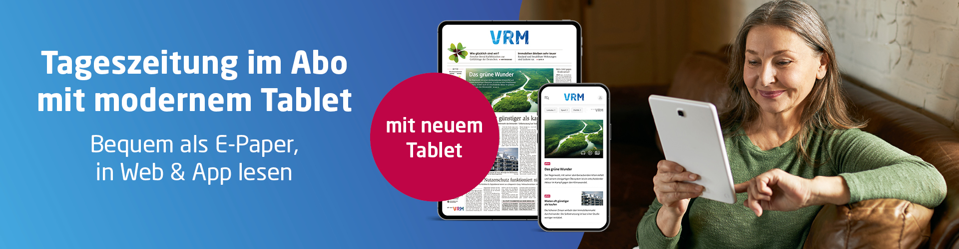 Zeitungsabo mit Tablet