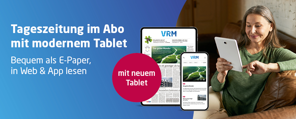 Zeitungsabo mit Tablet