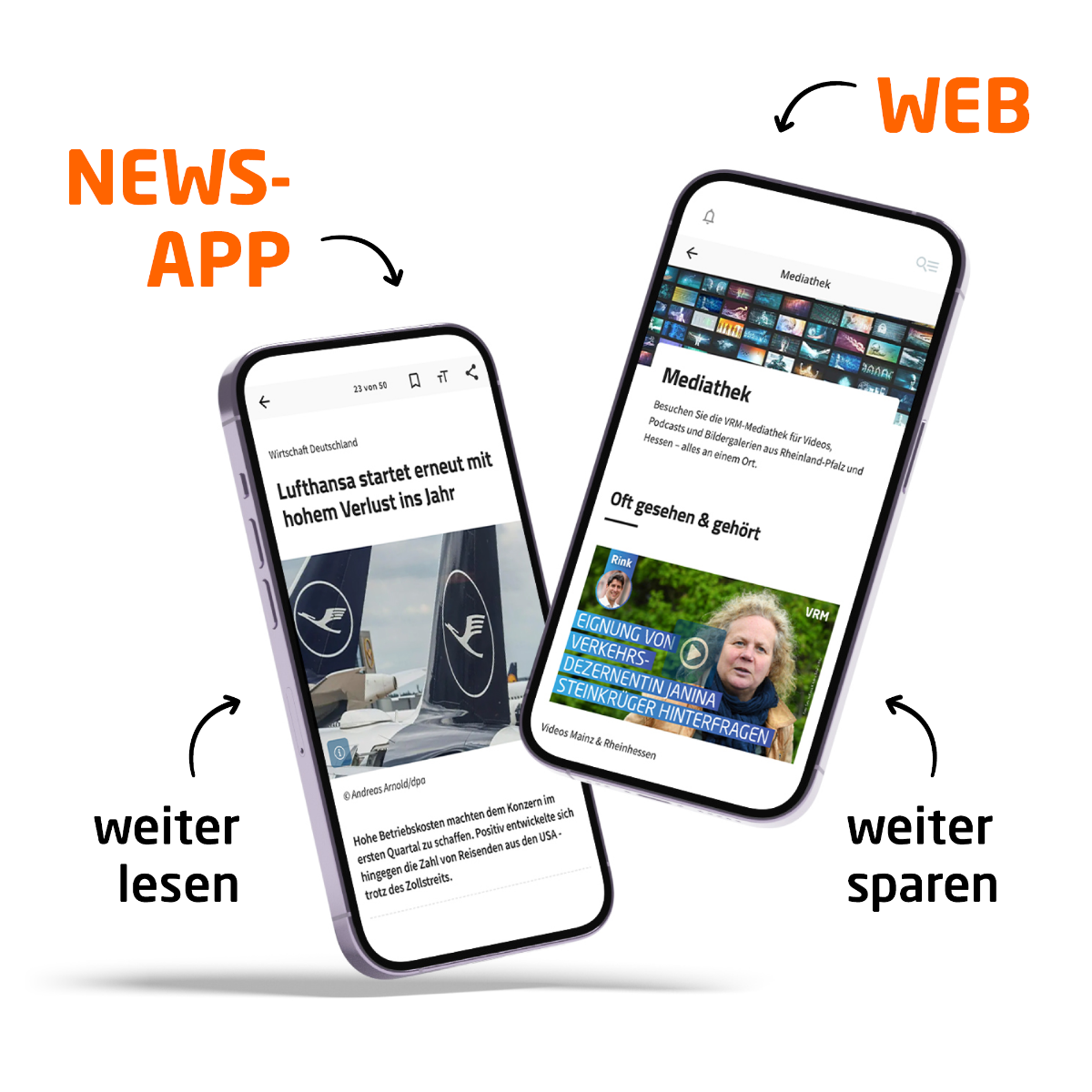 News in Web & App - 6 Monate 50 % sparen - Base