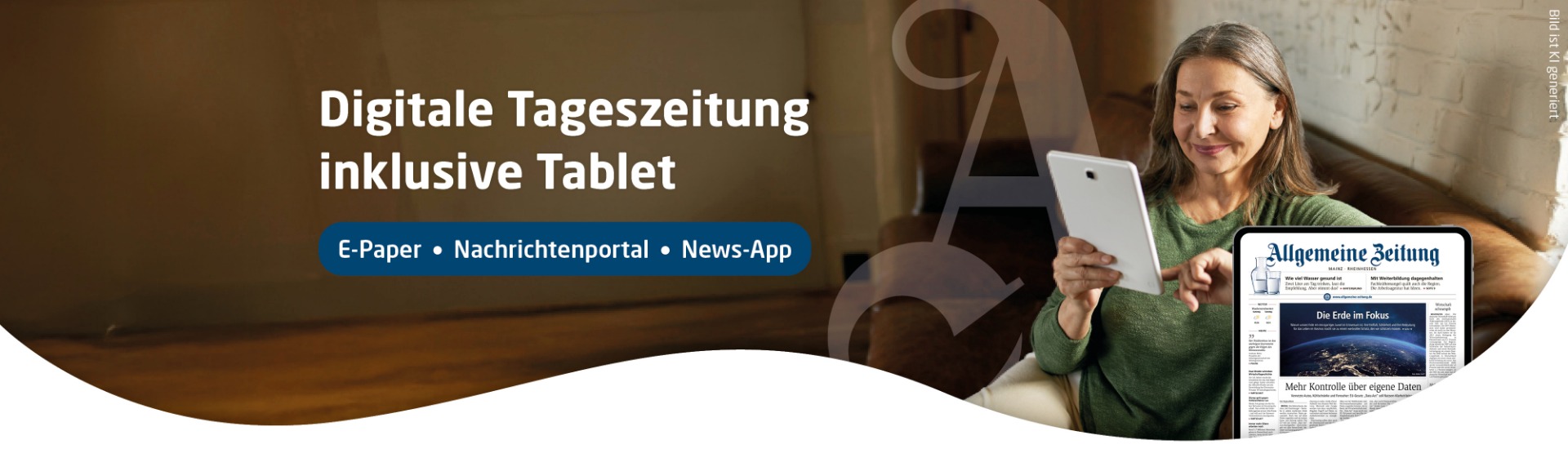 Zeitungsabo mit Tablet