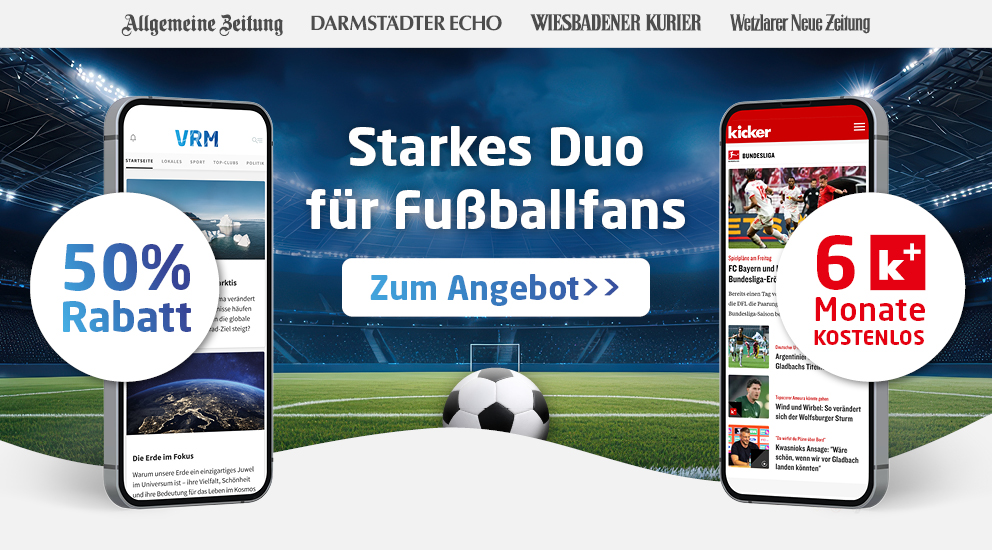 50 % Rabatt auf die regionale Tageszeitung inkl. 6 Monate kicker+ gratis