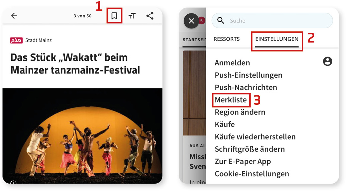 Merkliste News-App