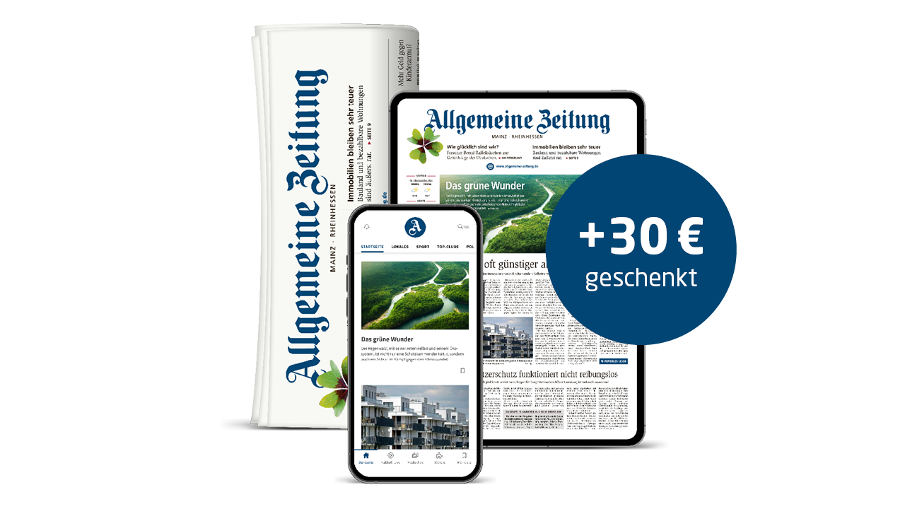 Allgemeine Zeitung Print & Digital komplett Student 30 € Barprämie
 