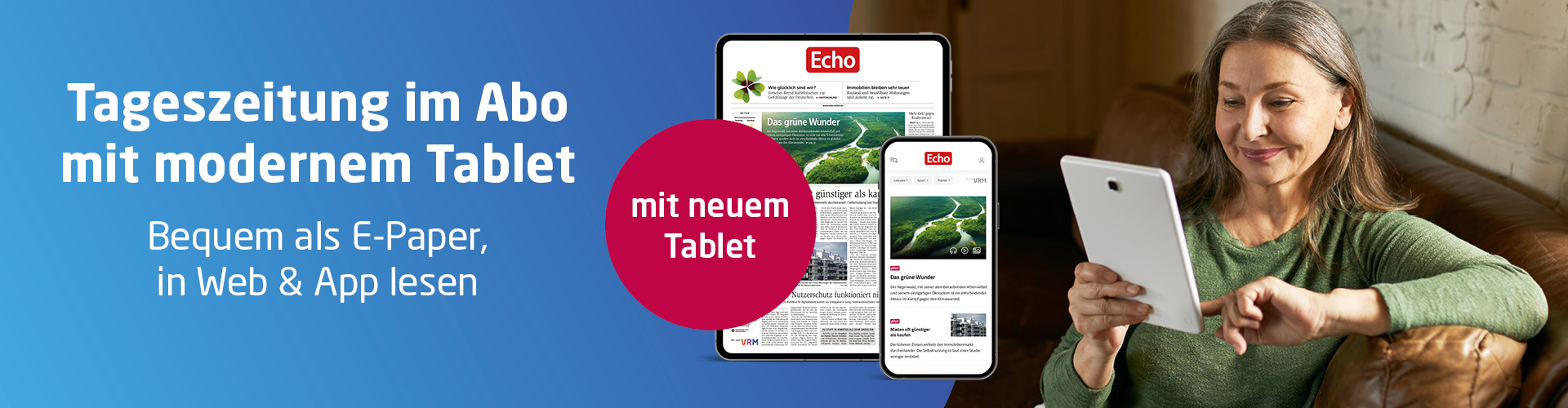 Zeitungsabo mit Tablet