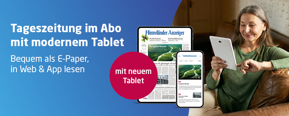 Zeitungsabo mit Tablet