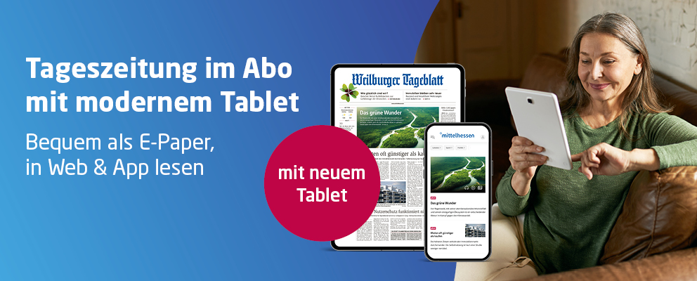Zeitungsabo mit Tablet