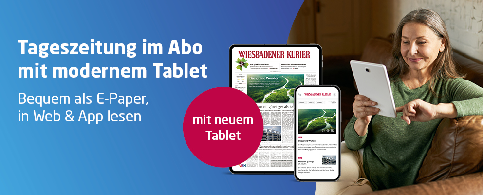 Zeitungsabo mit Tablet