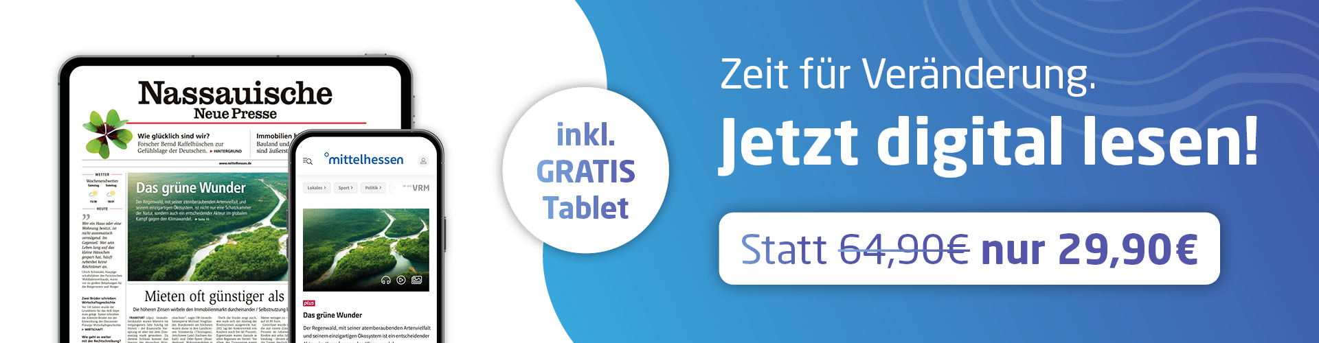 Wechselangebot Print zu DK plus gratis Tablet