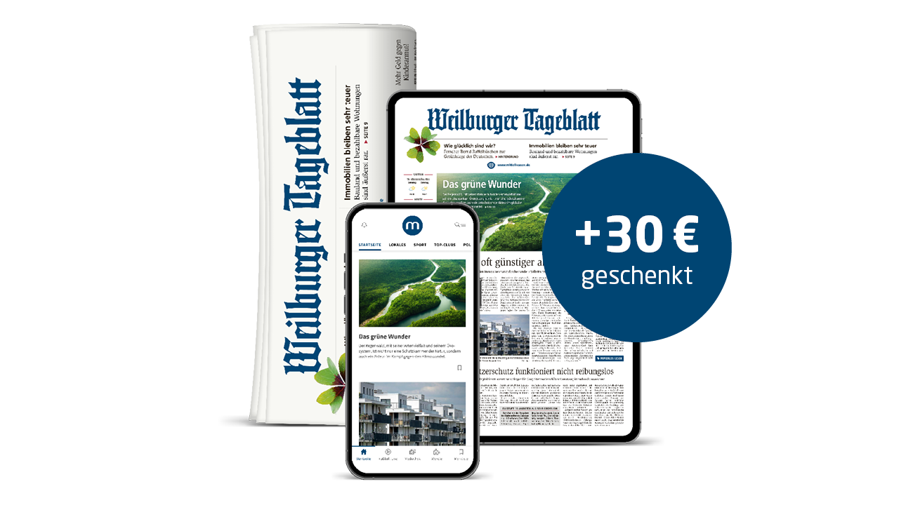 Weilburger Tageblatt Print & Digital komplett Student 30 € Barprämie
 