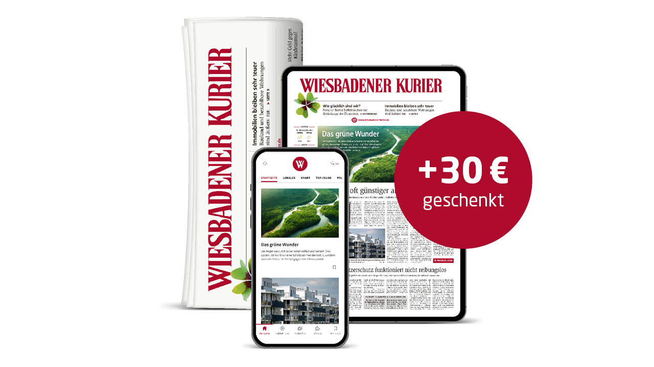 Wiesbadener Kurier Print & Digital komplett Student 30 € Barprämie
 