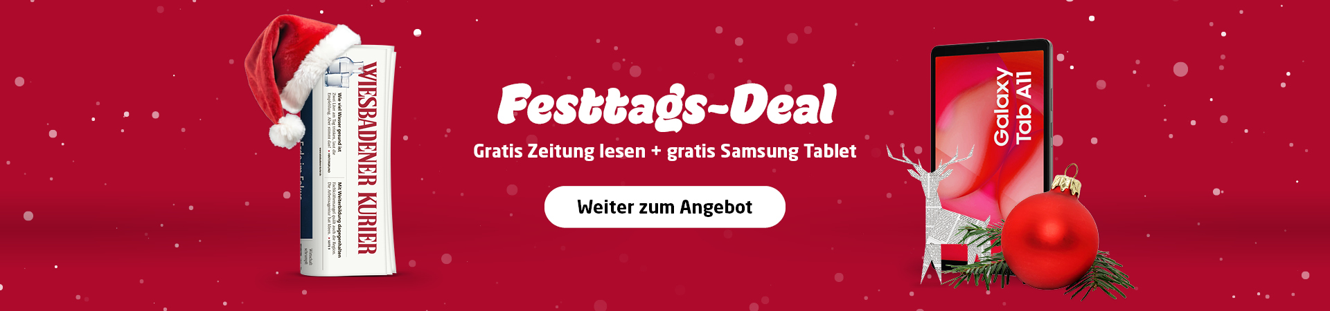 Link zum Angebot - Festtags-Deal: Gratis Zeitung lesen + gratis Samsung Galaxy Tab A11