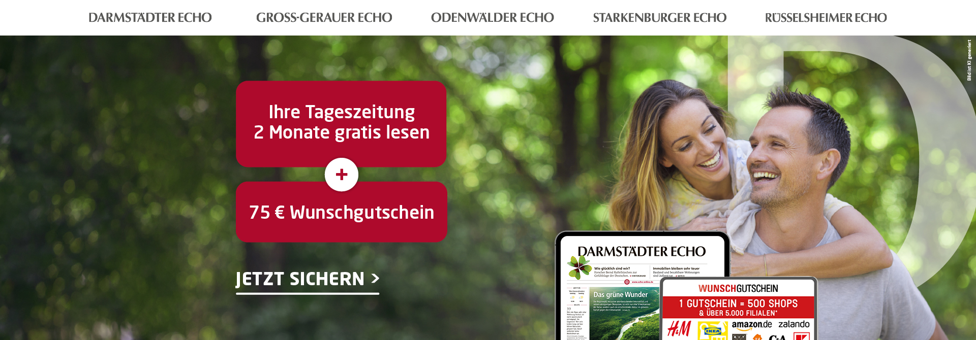 Link zum Angebot - 2 Monate gratis lesen + 75 € Wunschgutschein