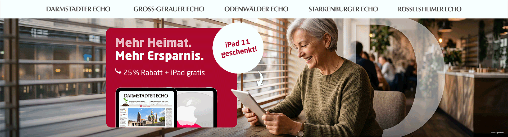 Link zum Angebot - Gratis iPad + 25 % Rabatt