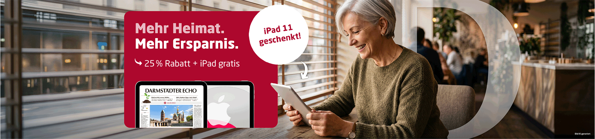 Link zum Angebot - Gratis iPad + 25 % Rabatt