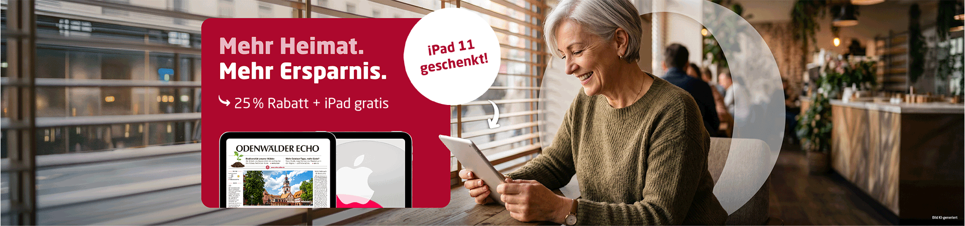 Link zum Angebot - Gratis iPad + 25 % Rabatt