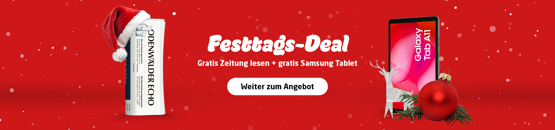 Link zum Angebot - Festtags-Deal: Gratis Zeitung lesen + gratis Samsung Galaxy Tab A11