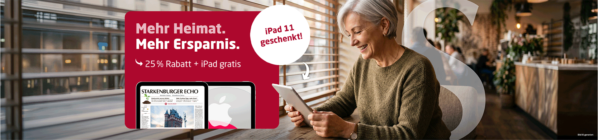 Link zum Angebot - Gratis iPad + 25 % Rabatt