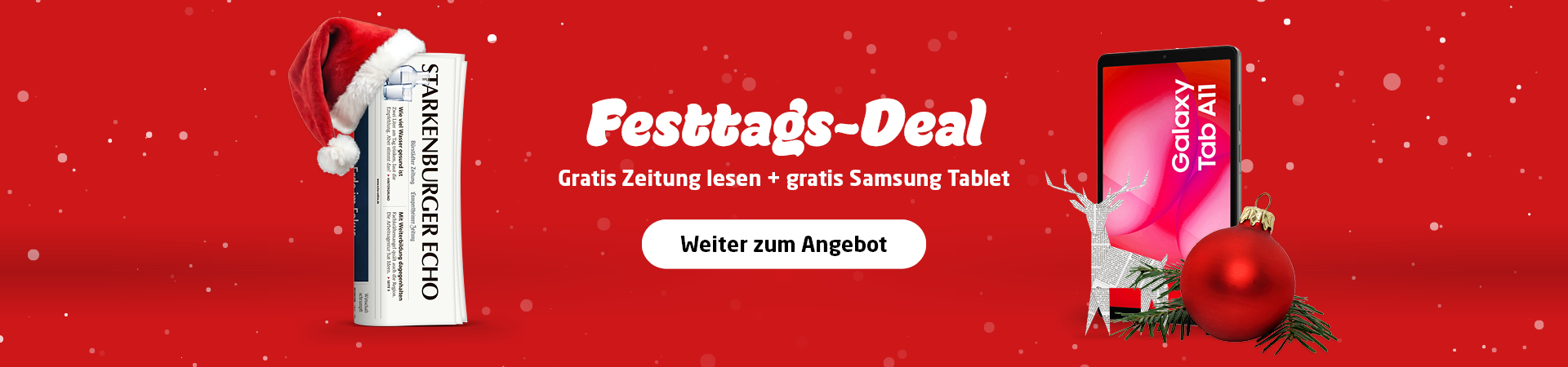 Link zum Angebot - Festtags-Deal: Gratis Zeitung lesen + gratis Samsung Galaxy Tab A11