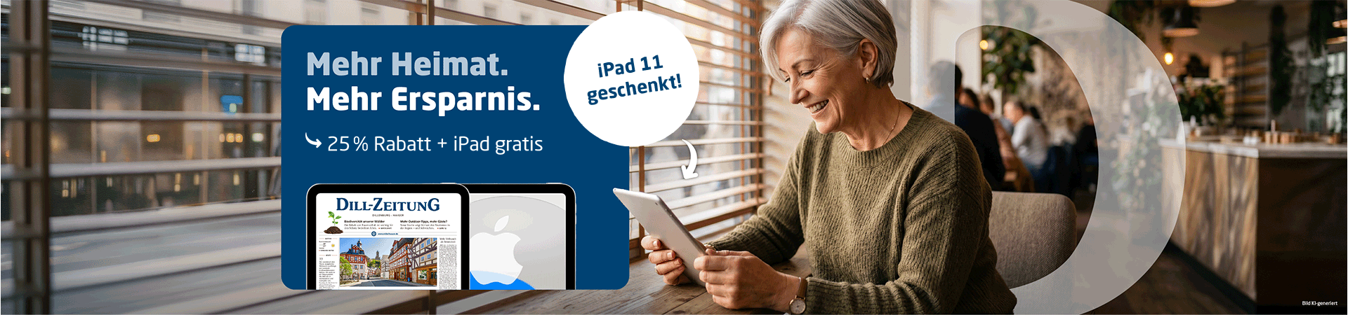 Link zum Angebot - Gratis iPad + 25 % Rabatt