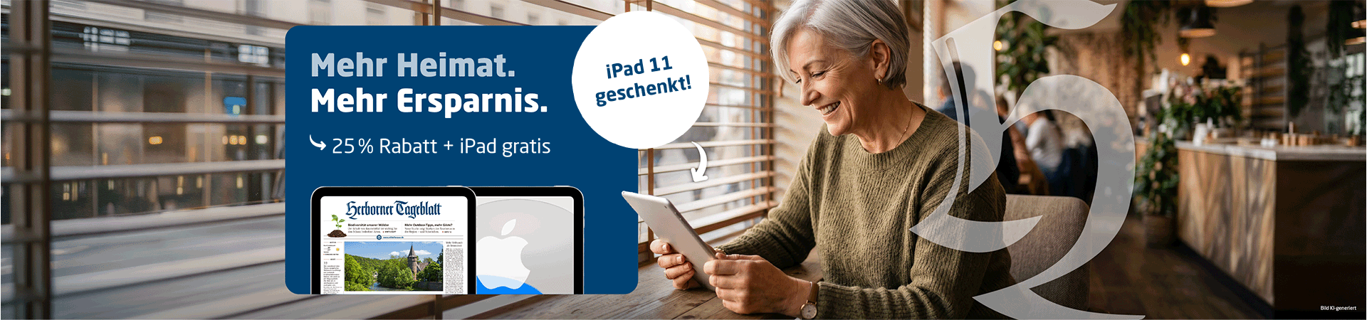 Link zum Angebot - Gratis iPad + 25 % Rabatt