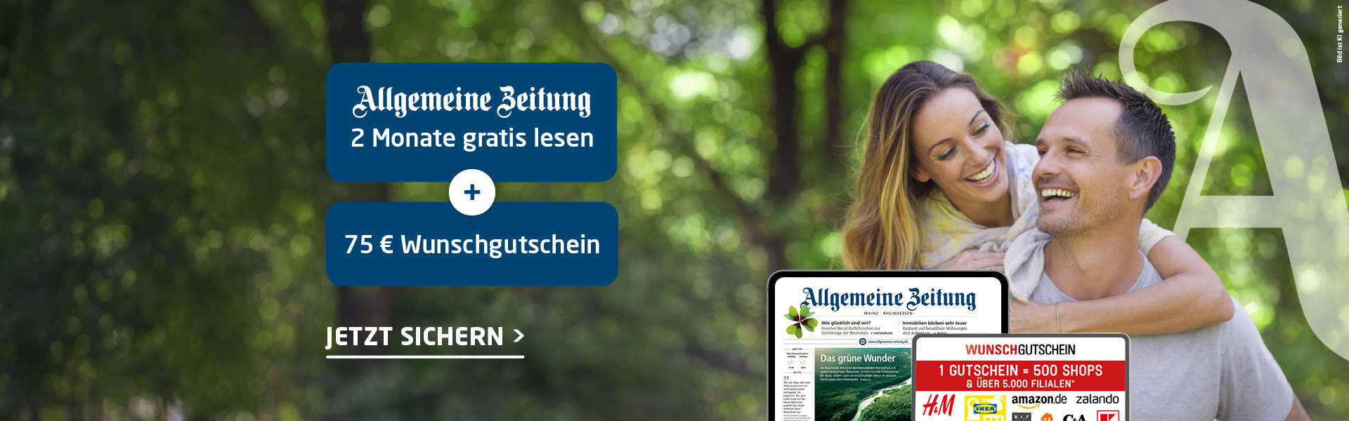 Link zum Angebot - 2 Monate gratis lesen + 75 € Wunschgutschein