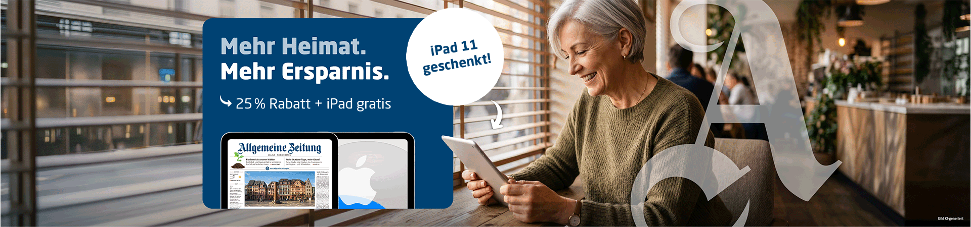 Link zum Angebot - Gratis iPad + 25 % Rabatt