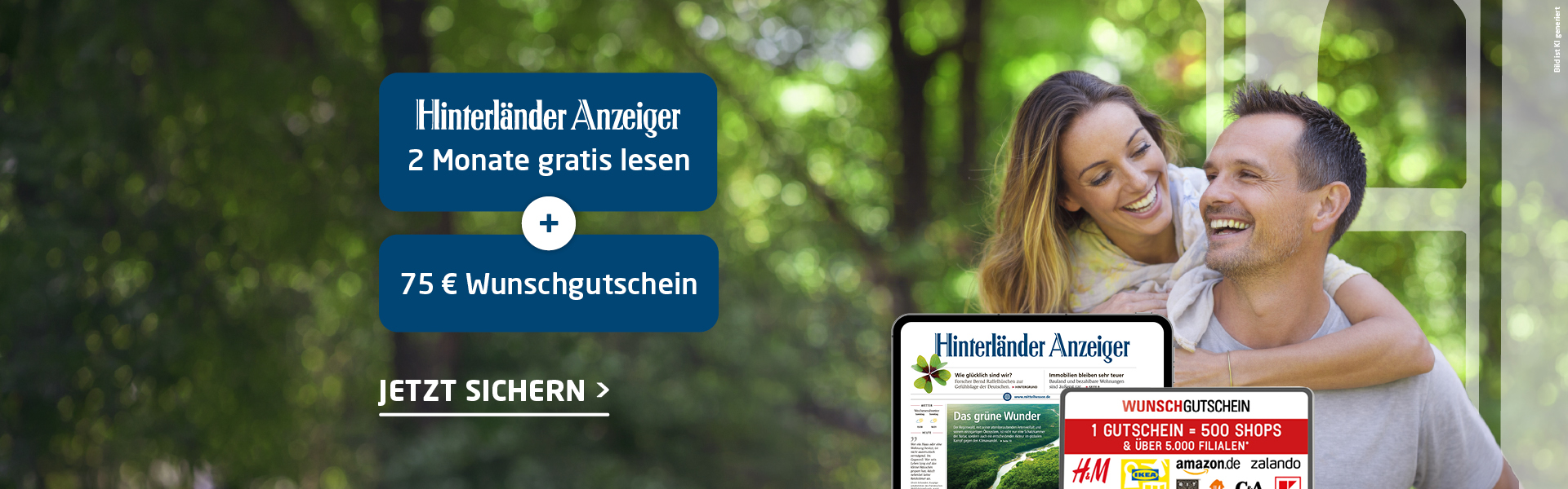 Link zum Angebot - 2 Monate gratis lesen + 75 € Wunschgutschein