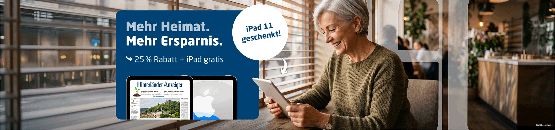 Link zum Angebot - Gratis iPad + 25 % Rabatt
