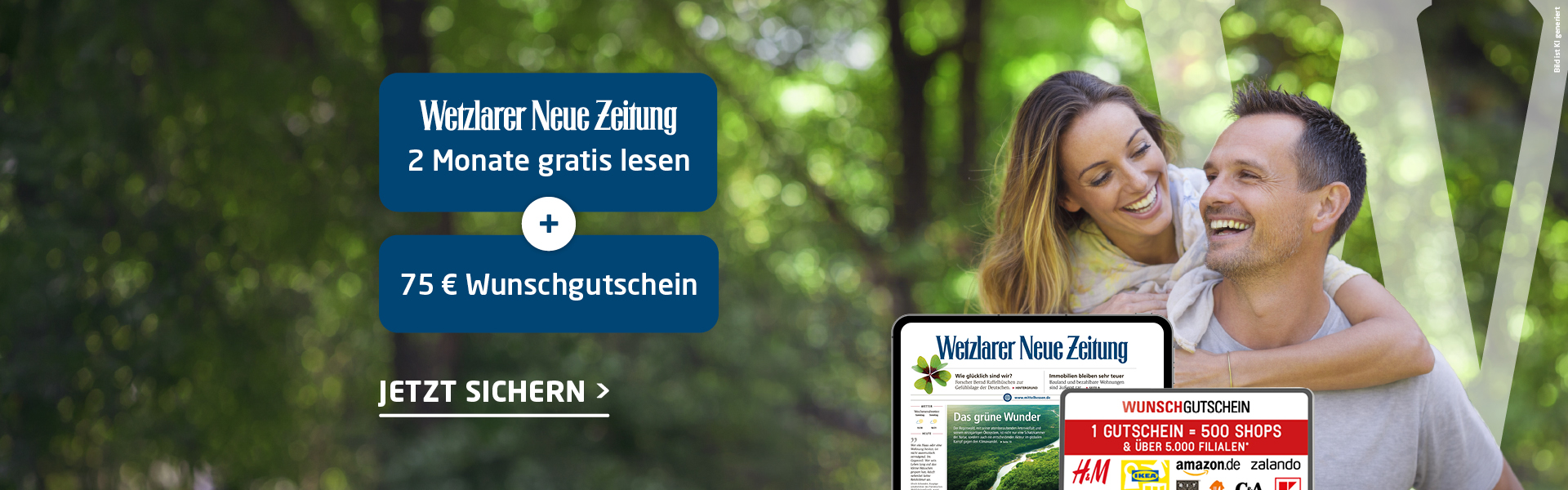Link zum Angebot - 2 Monate gratis lesen + 75 € Wunschgutschein