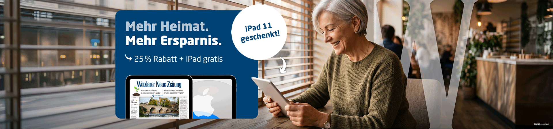 Link zum Angebot - Gratis iPad + 25 % Rabatt