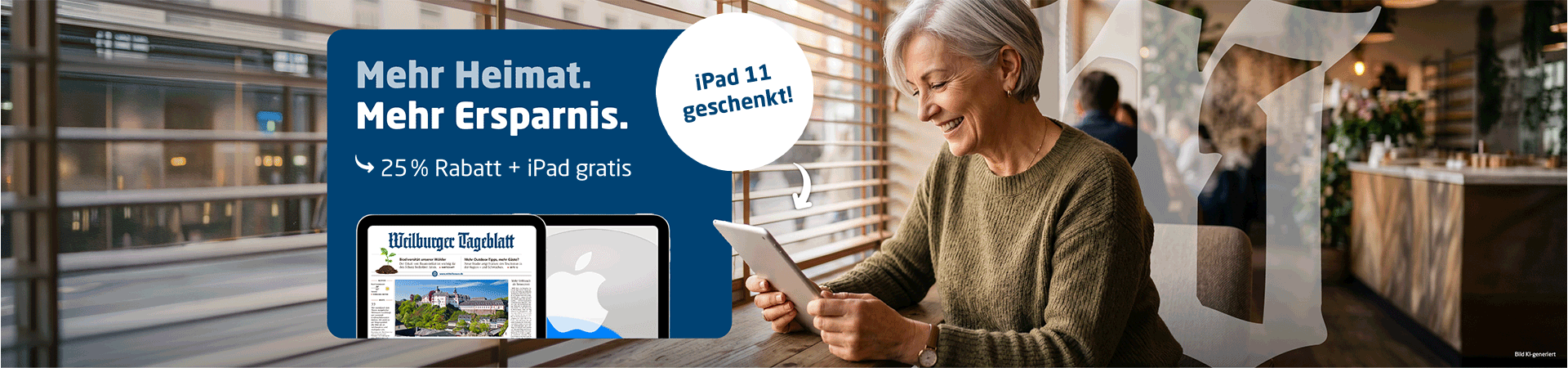 Link zum Angebot - Gratis iPad + 25 % Rabatt