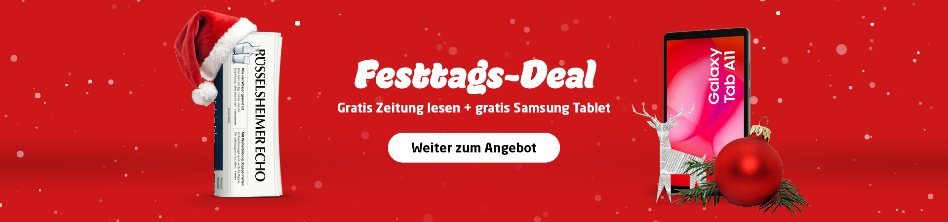 Link zum Angebot - Festtags-Deal: Gratis Zeitung lesen + gratis Samsung Galaxy Tab A11