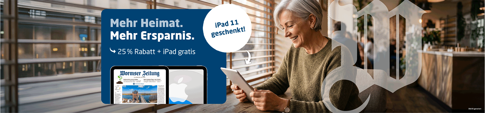 Link zum Angebot - Gratis iPad + 25 % Rabatt