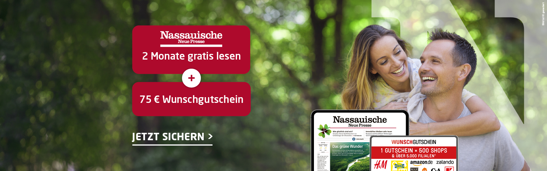 Link zum Angebot - 2 Monate gratis lesen + 75 € Wunschgutschein