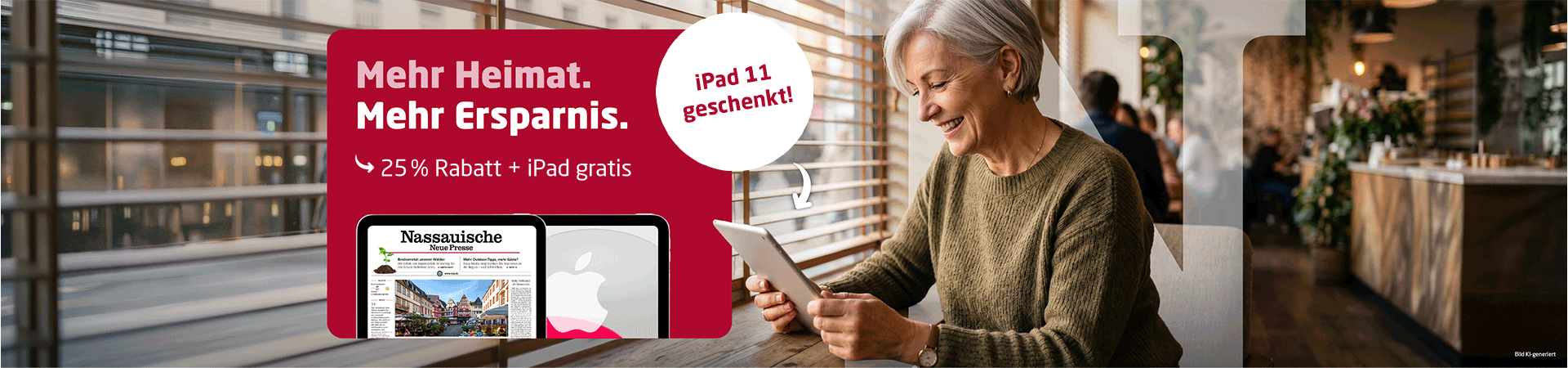 Link zum Angebot - Gratis iPad + 25 % Rabatt