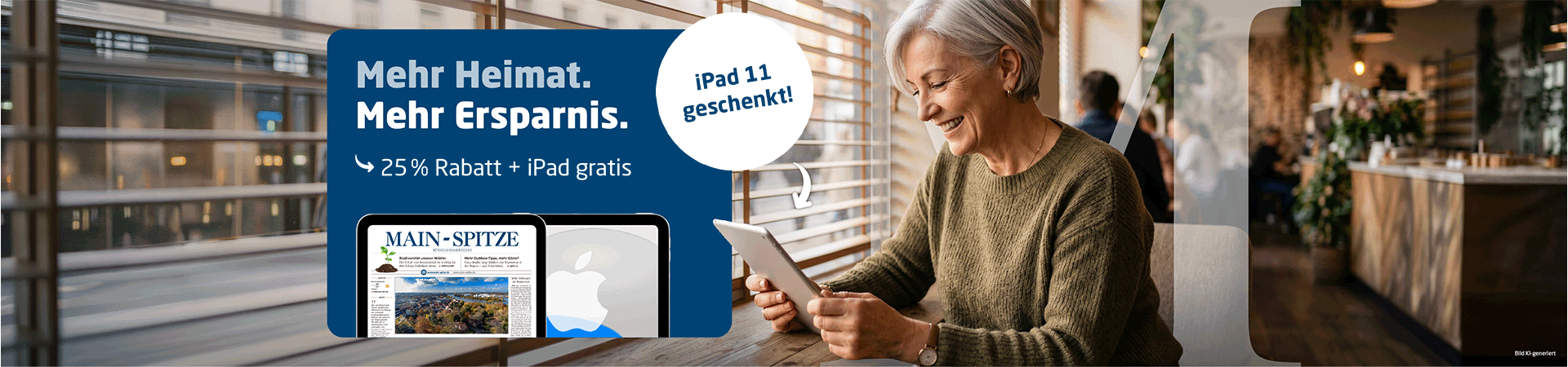 Link zum Angebot - Gratis iPad + 25 % Rabatt