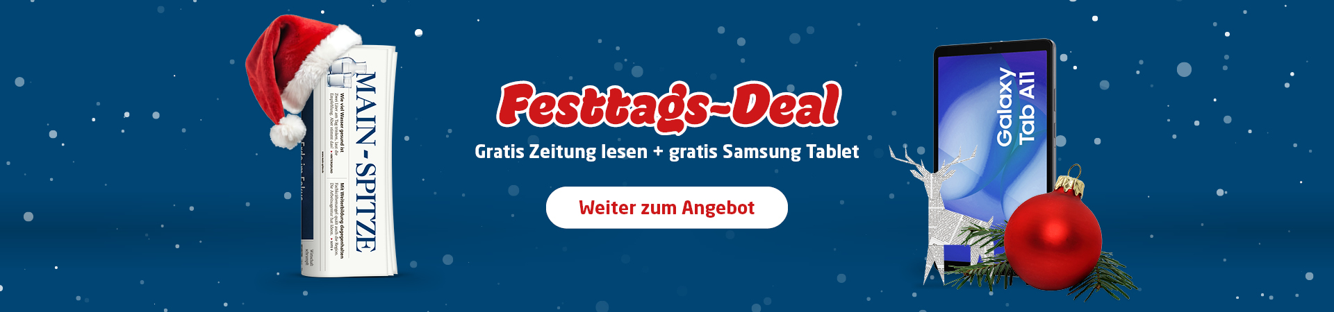 Link zum Angebot - Festtags-Deal: Gratis Zeitung lesen + gratis Samsung Galaxy Tab A11