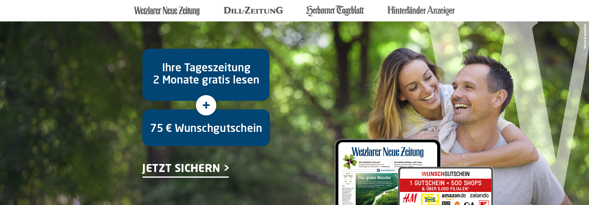 Link zum Angebot - 2 Monate gratis lesen + 75 € Wunschgutschein