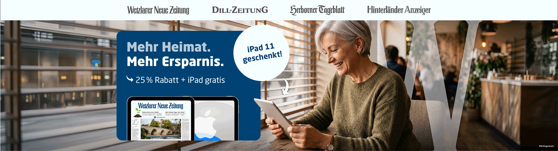 Link zum Angebot - Gratis iPad + 25 % Rabatt