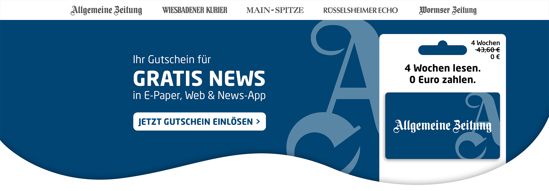 Link zum Angebot - Gutschein einlösen: 4 Wochen Gratis-News