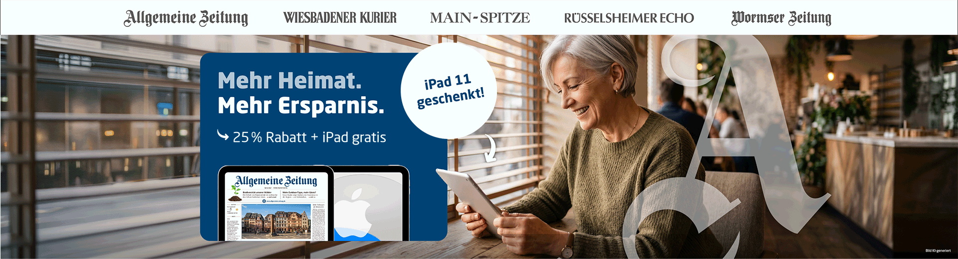 Link zum Angebot - Gratis iPad + 25 % Rabatt